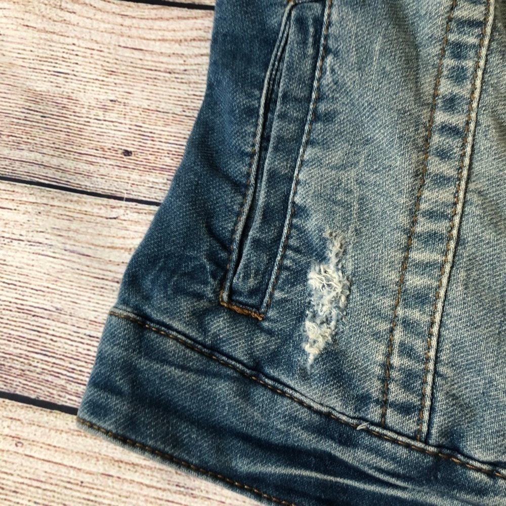 INC International Concepts Distressed Denim Vest - Picture 4 of 6